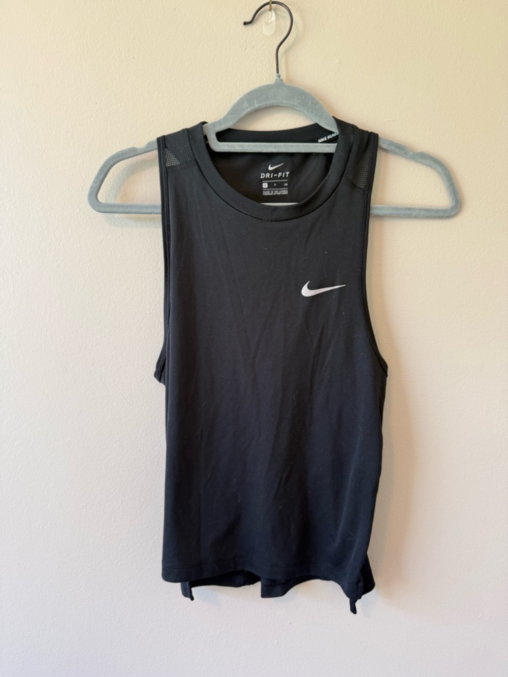 Nike Black Athletic Dri-FIT Tank with White Swoosh